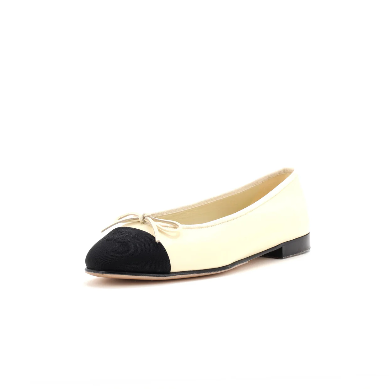 Women's CC Cap Toe Bow Ballerina Flats Leather - Deep Luxury