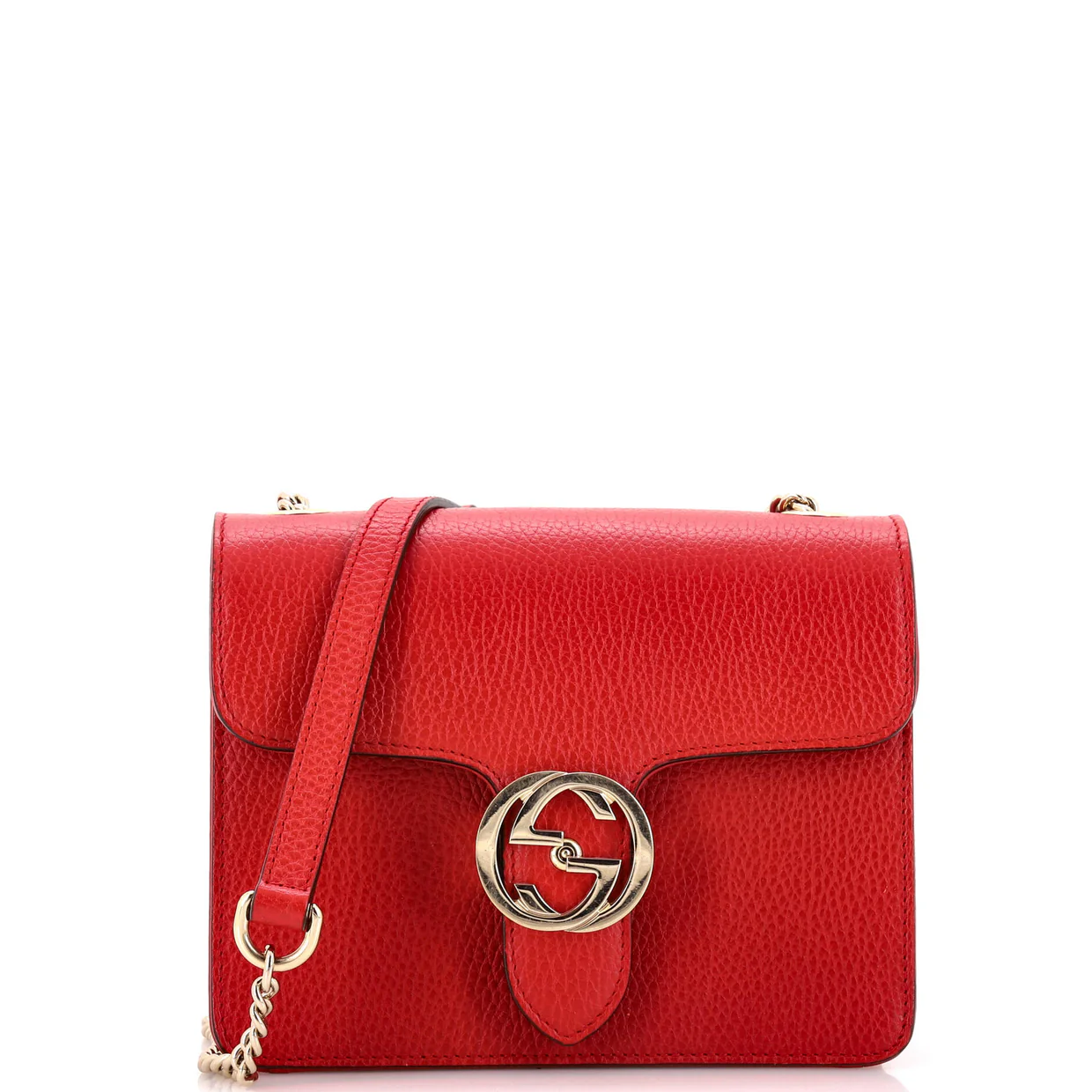 Interlocking Shoulder Bag Leather Small - Deep Luxury