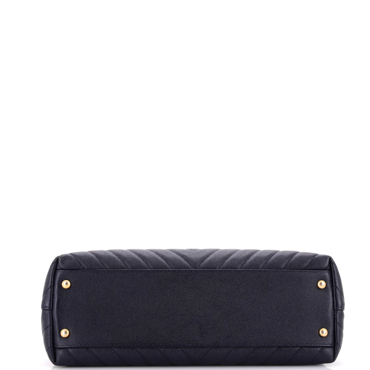 Coco Top Handle Bag Chevron Caviar Medium - Deep Luxury