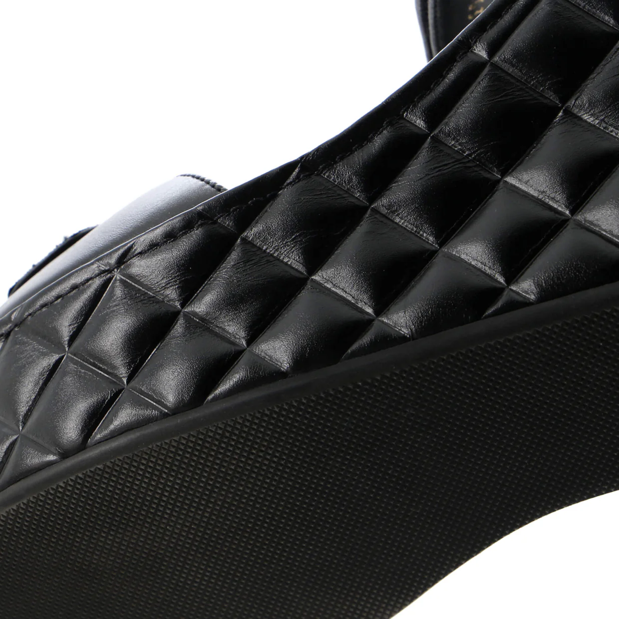 Women's Logo Velcro Strap Wedge Sandals Quilted Leather - Deep Luxury