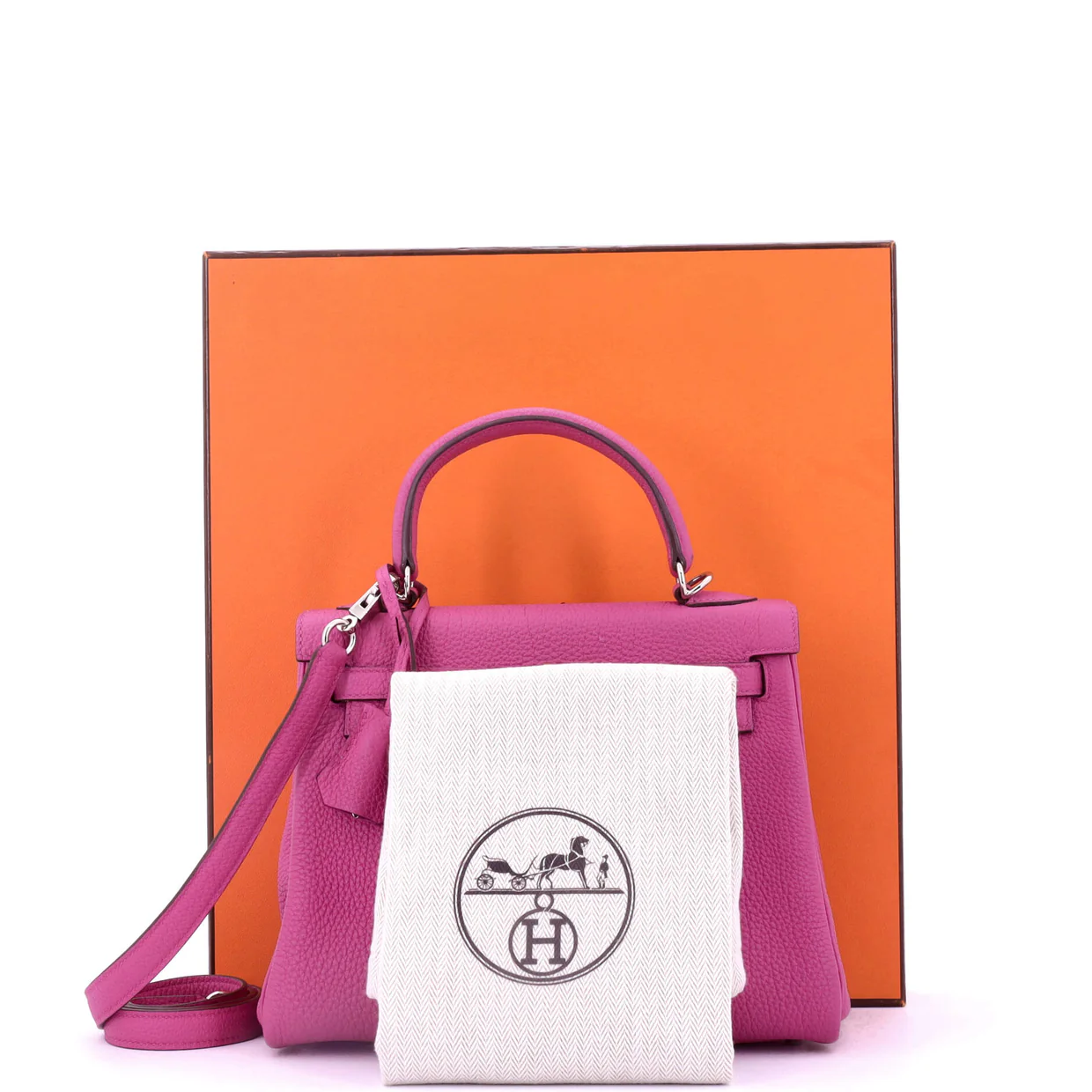 Kelly Handbag Magnolia Togo with Palladium Hardware 25 - Deep Luxury