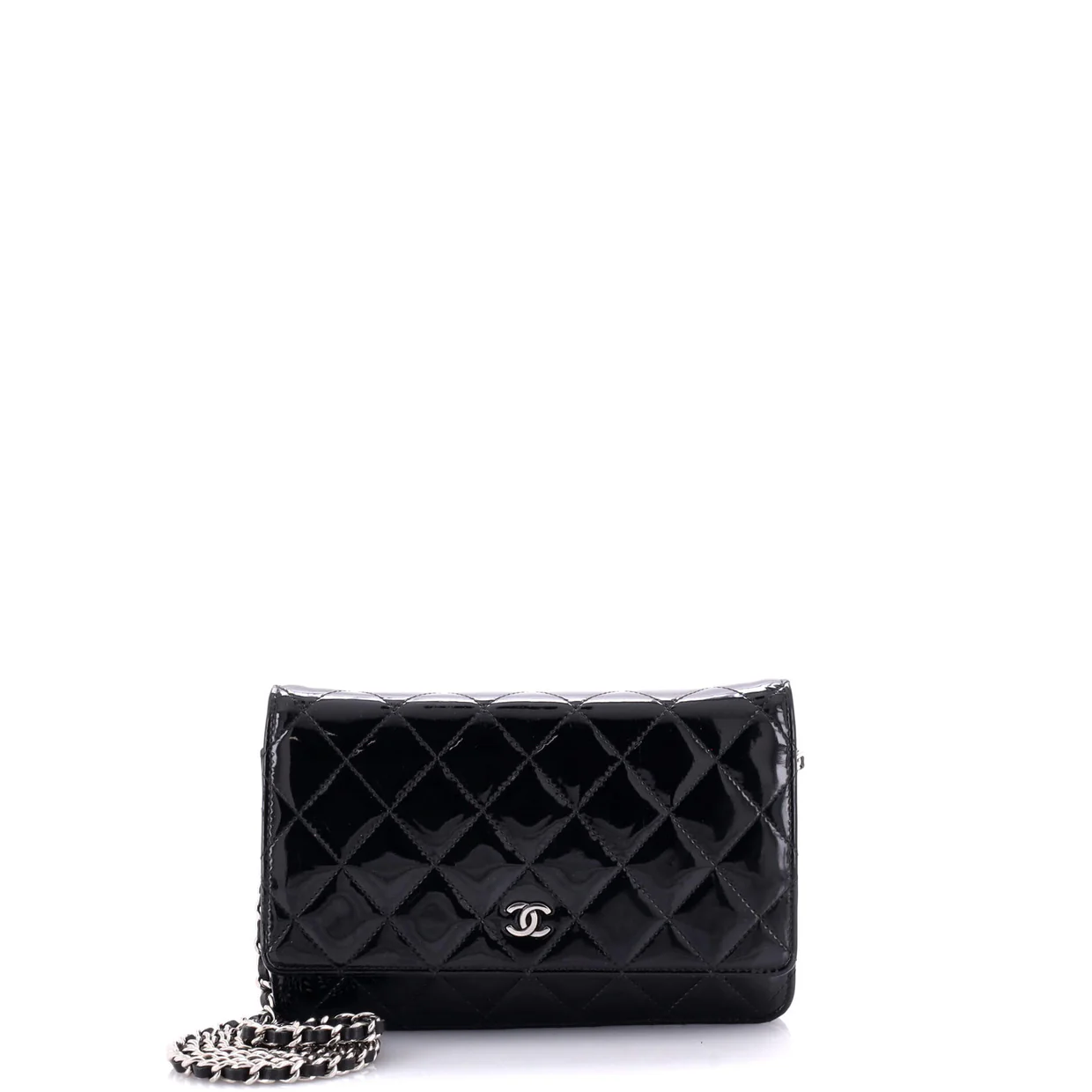 Wallet on Chain Quilted Patent - Deep Luxury