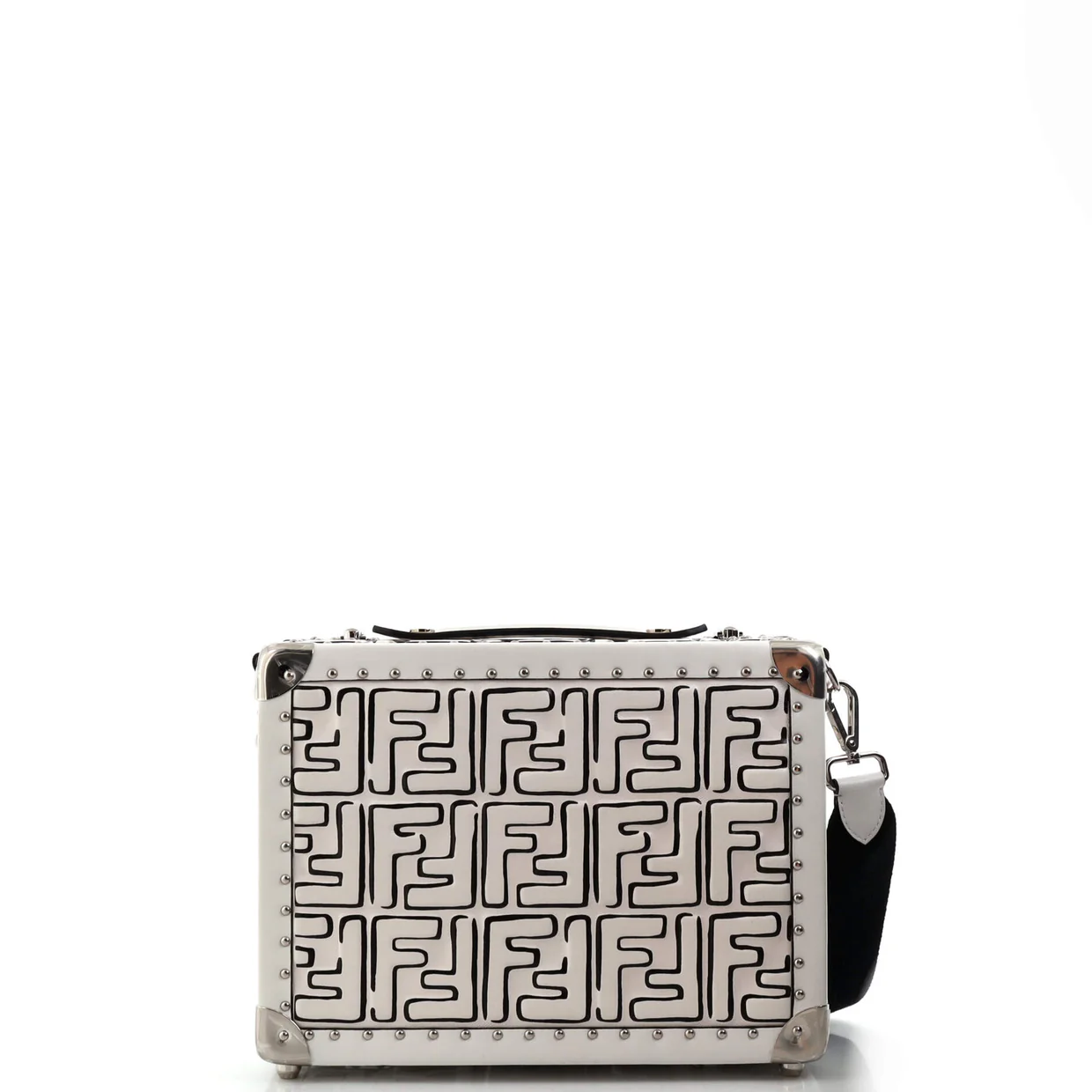 Rigid Travel Trunk Joshua Vides Zucca Embossed Leather Small - Deep Luxury