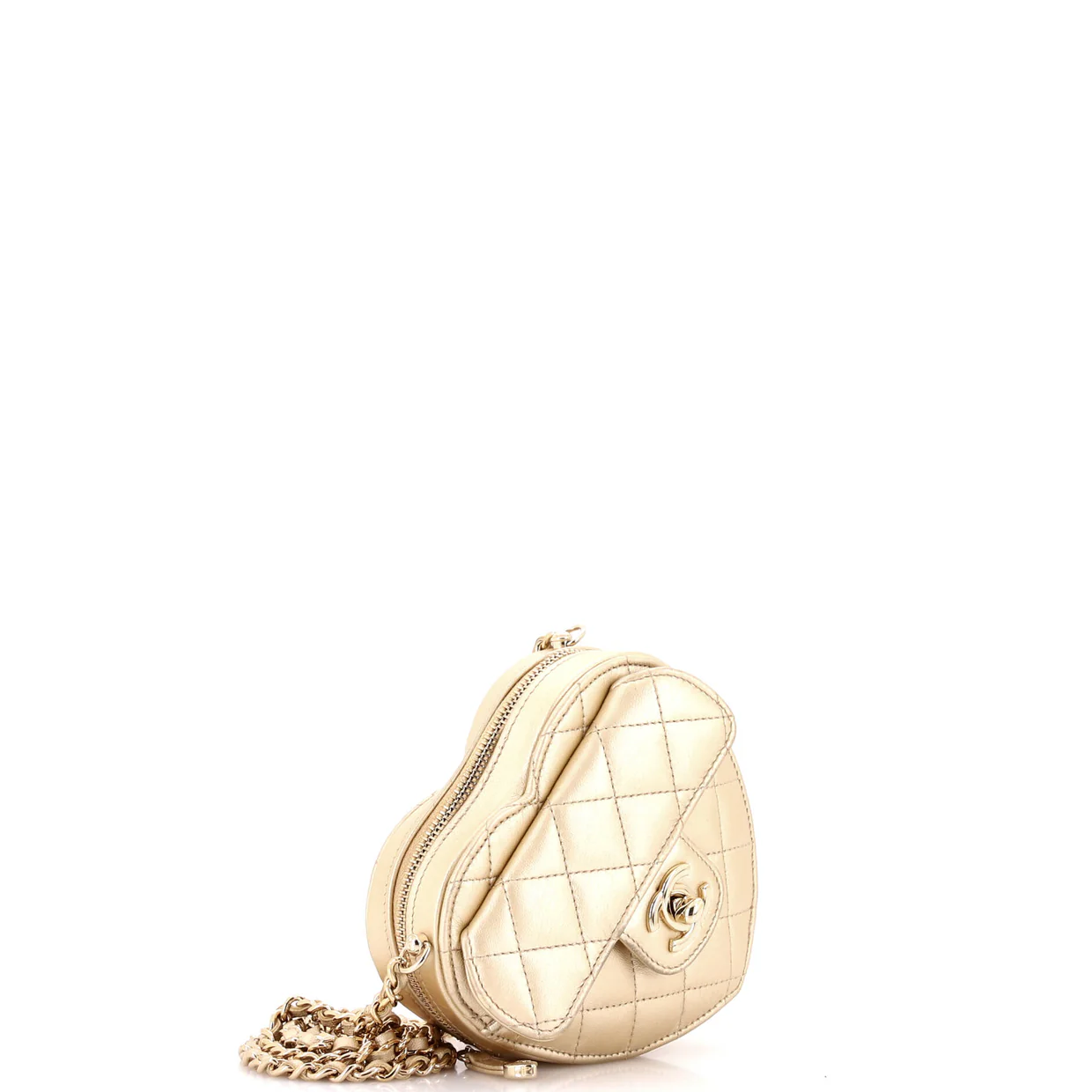 CC in Love Heart Clutch with Chain Quilted Lambskin - Deep Luxury