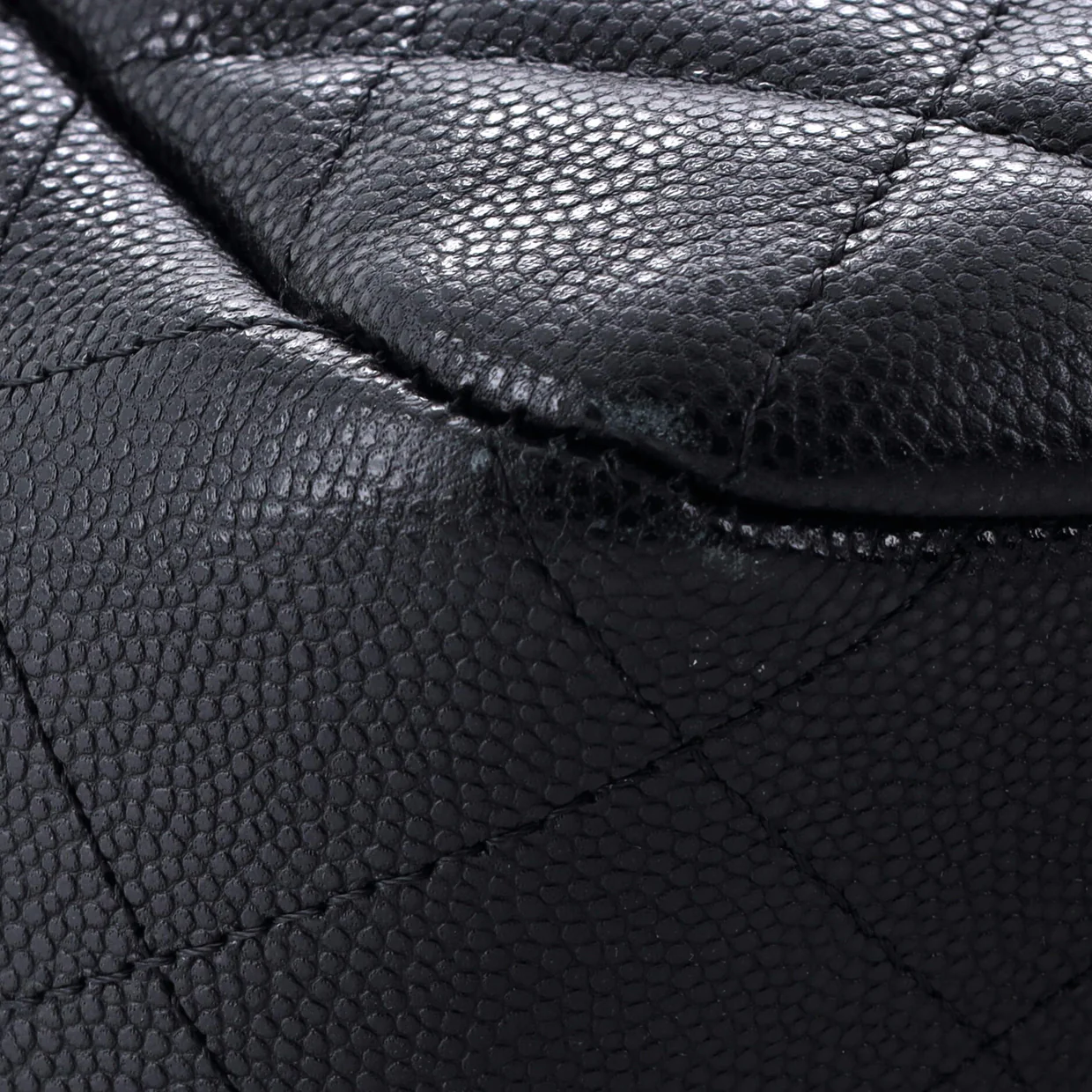 Classic CC Shopping Tote Quilted Caviar Large - Deep Luxury