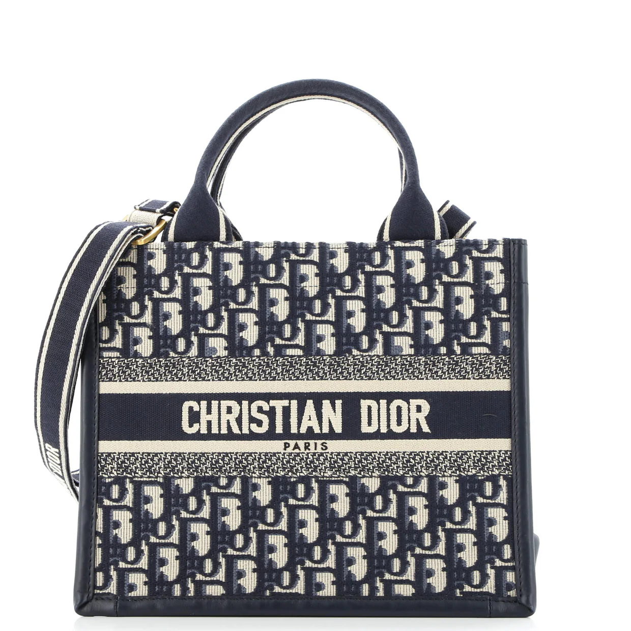 Book Tote with Strap Oblique Canvas Small - Deep Luxury