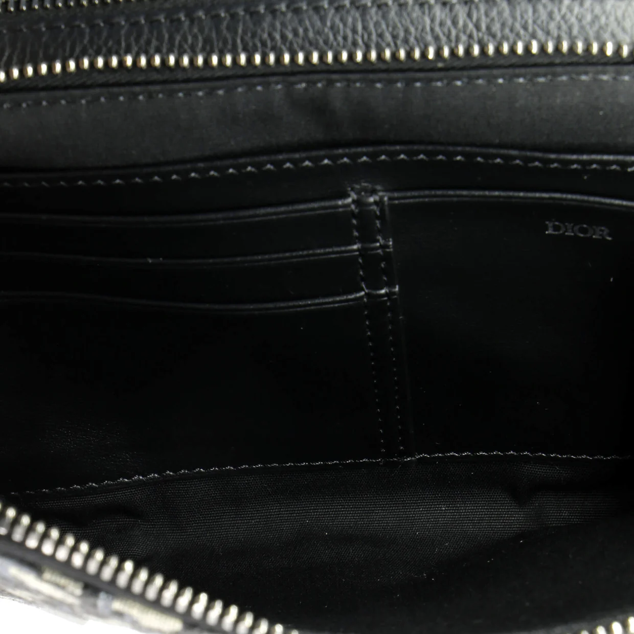 Double Zip Crossbody Pouch Oblique Canvas - Deep Luxury