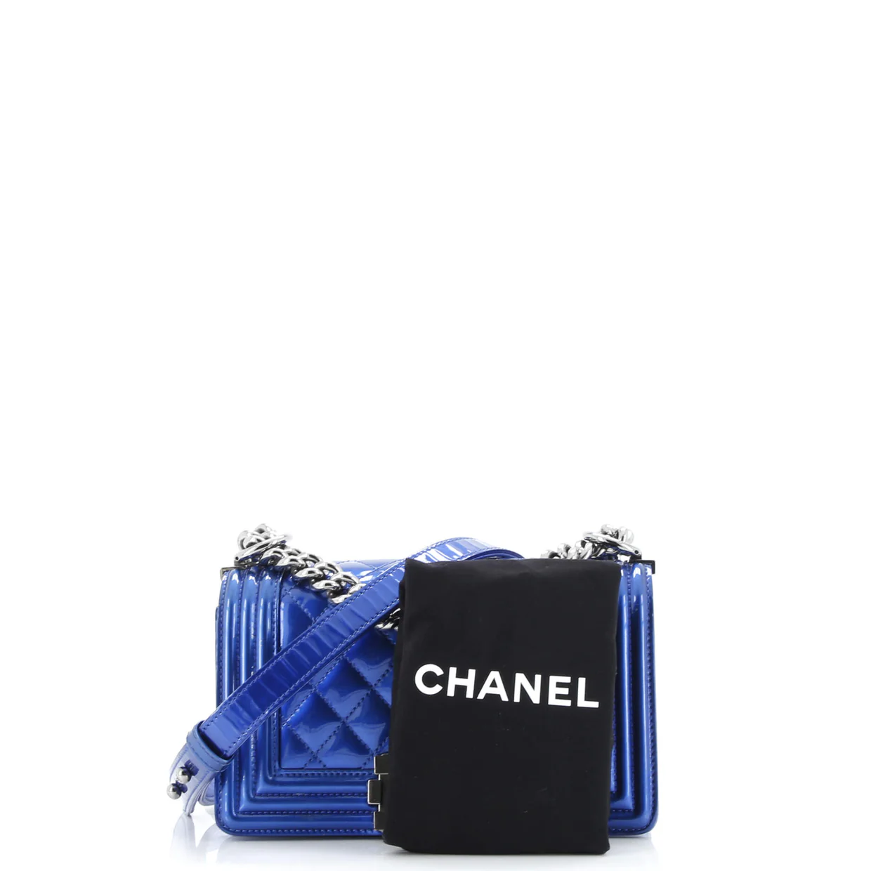 Boy Flap Bag Quilted Patent Small - Deep Luxury