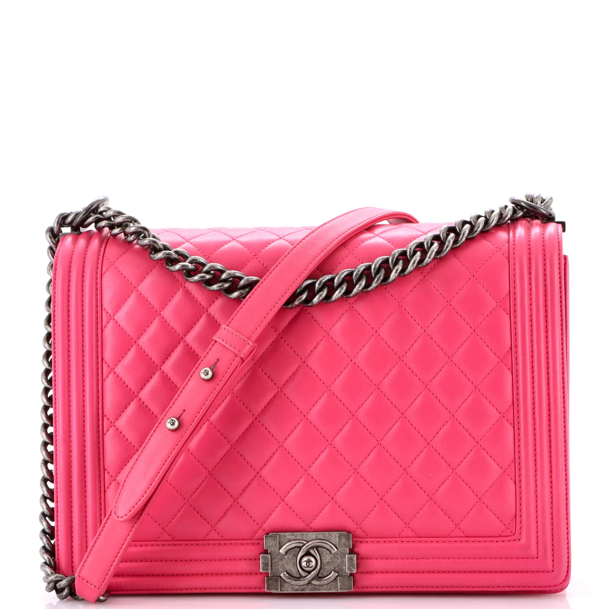 Boy Flap Bag Quilted Lambskin Large - Deep Luxury