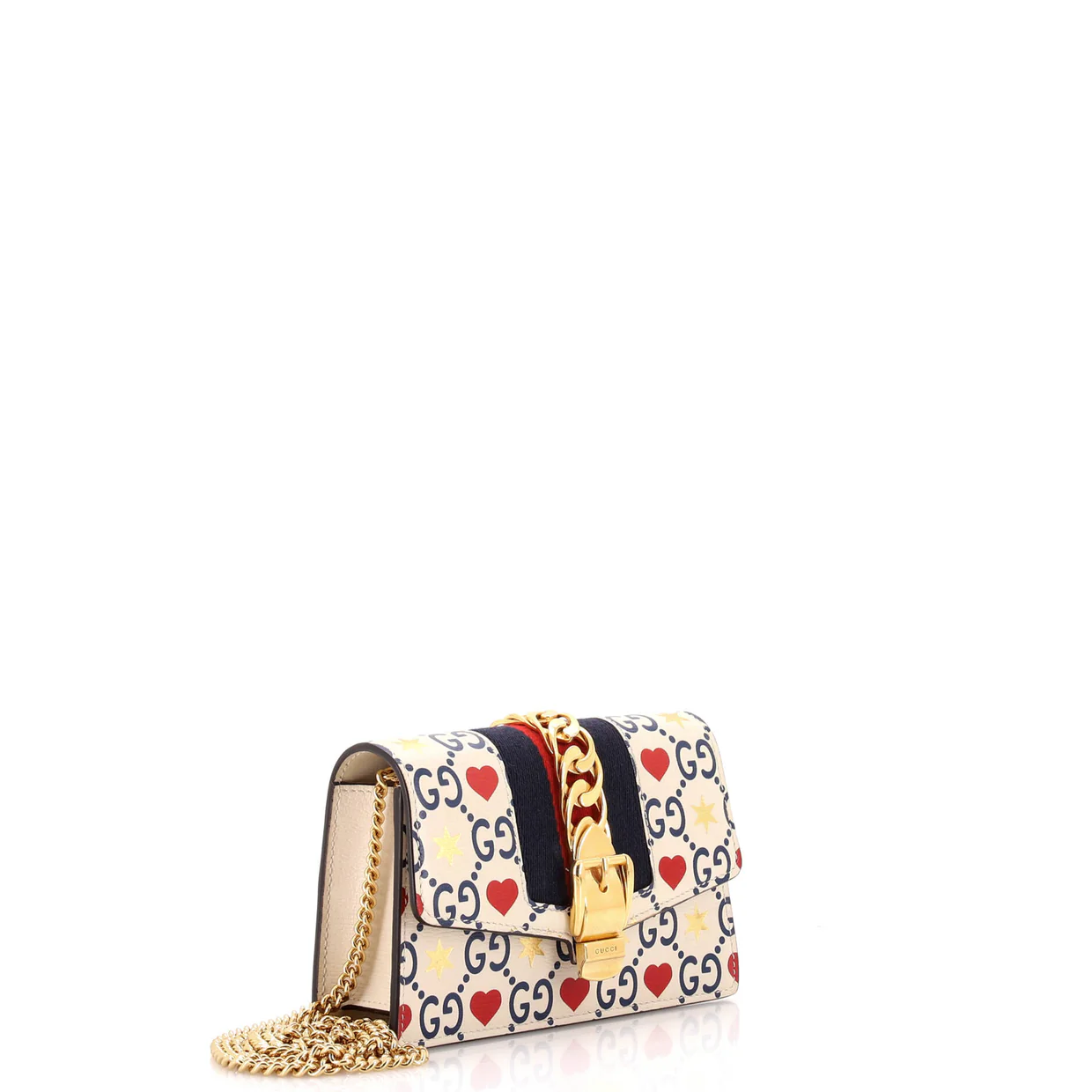 Sylvie Chain Shoulder Bag Printed Leather Super Mini - Deep Luxury