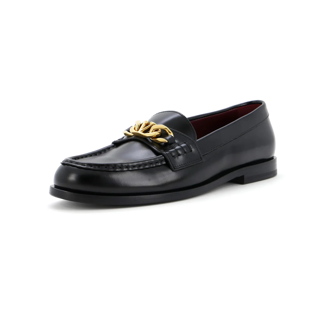 Women's VLogo Chain Loafers Leather - Deep Luxury
