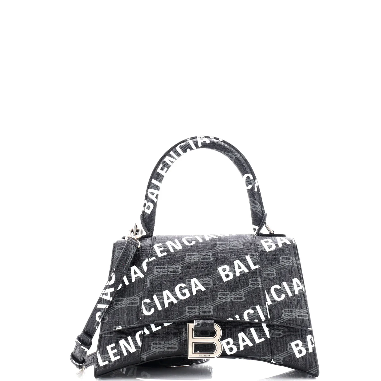 Hourglass Top Handle Bag Monogram Coated Canvas Small - Deep Luxury