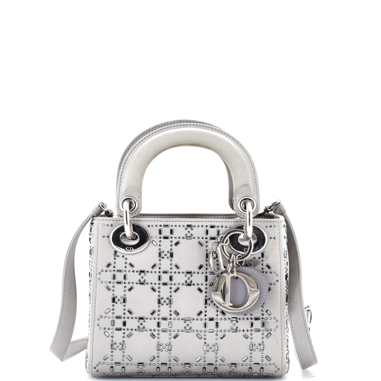 Lady Dior Bag Crystal Embellished Cannage Quilt Satin Mini - Deep Luxury