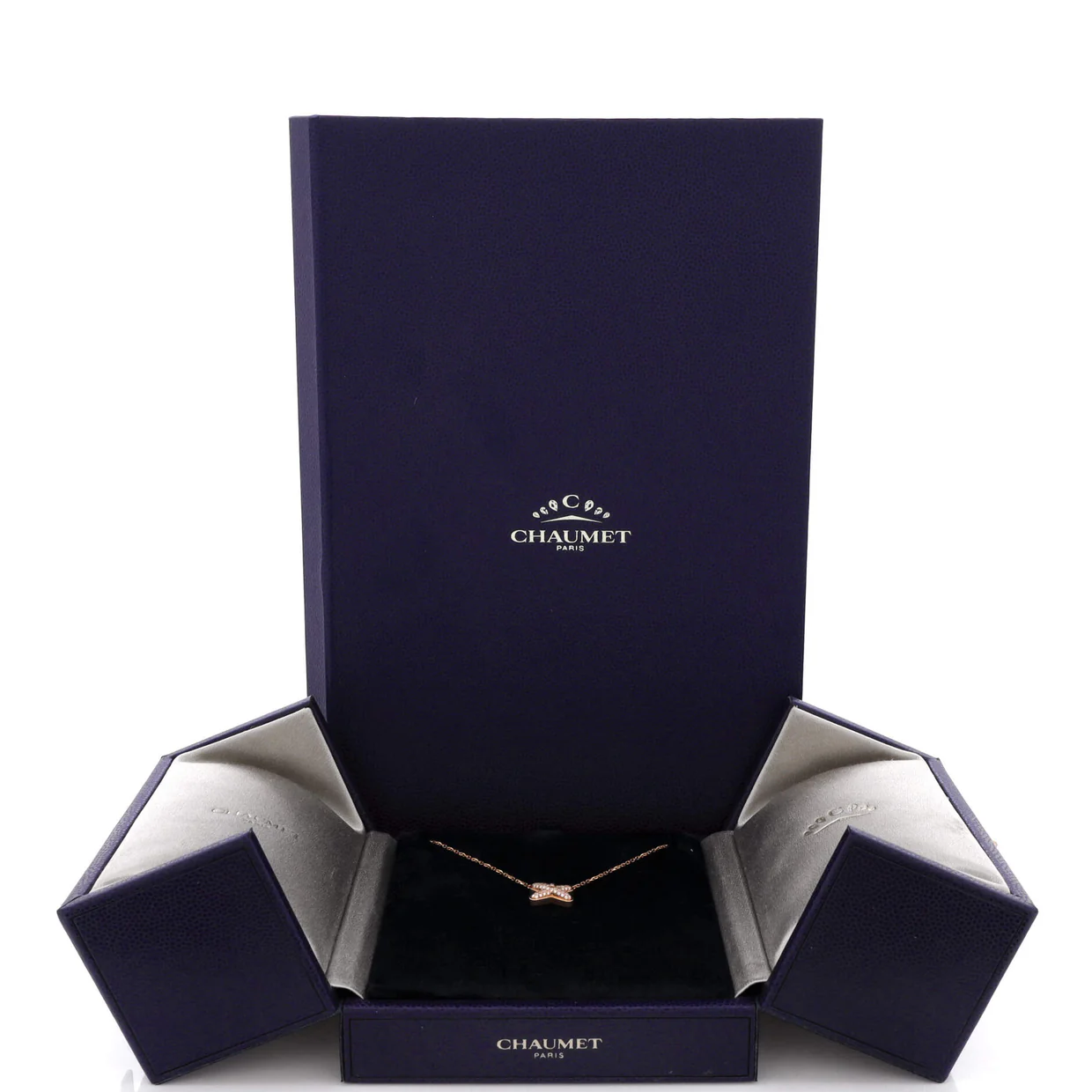 Jeux de Liens Pendant Necklace 18K Rose Gold with Diamonds - Deep Luxury