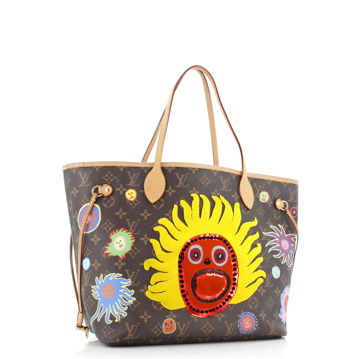 Neverfull NM Tote Yayoi Kusama Embroidered My Eternal Soul Monogram Canvas MM - Deep Luxury