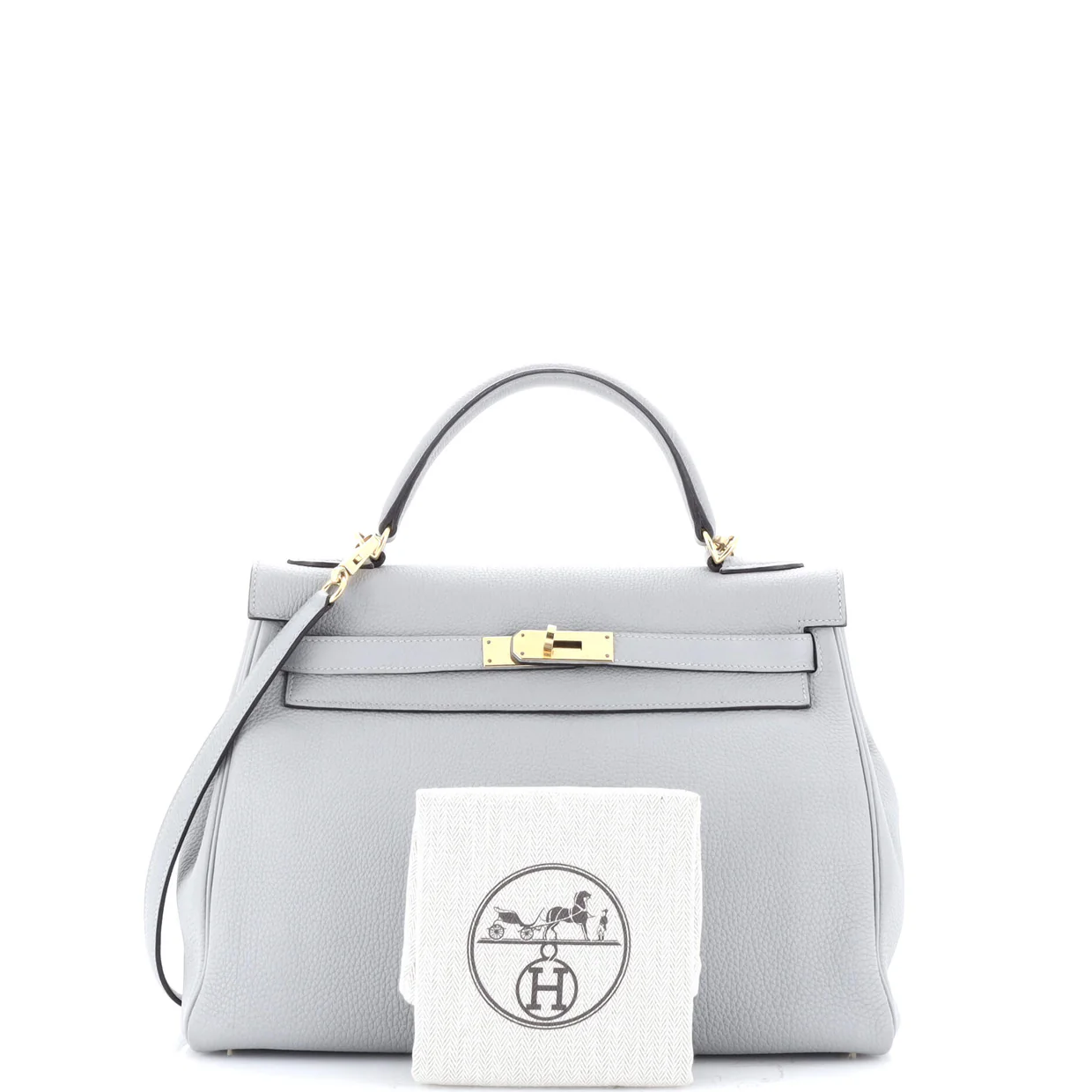 Kelly Handbag Bleu Glacier Togo with Gold Hardware 32 - Deep Luxury