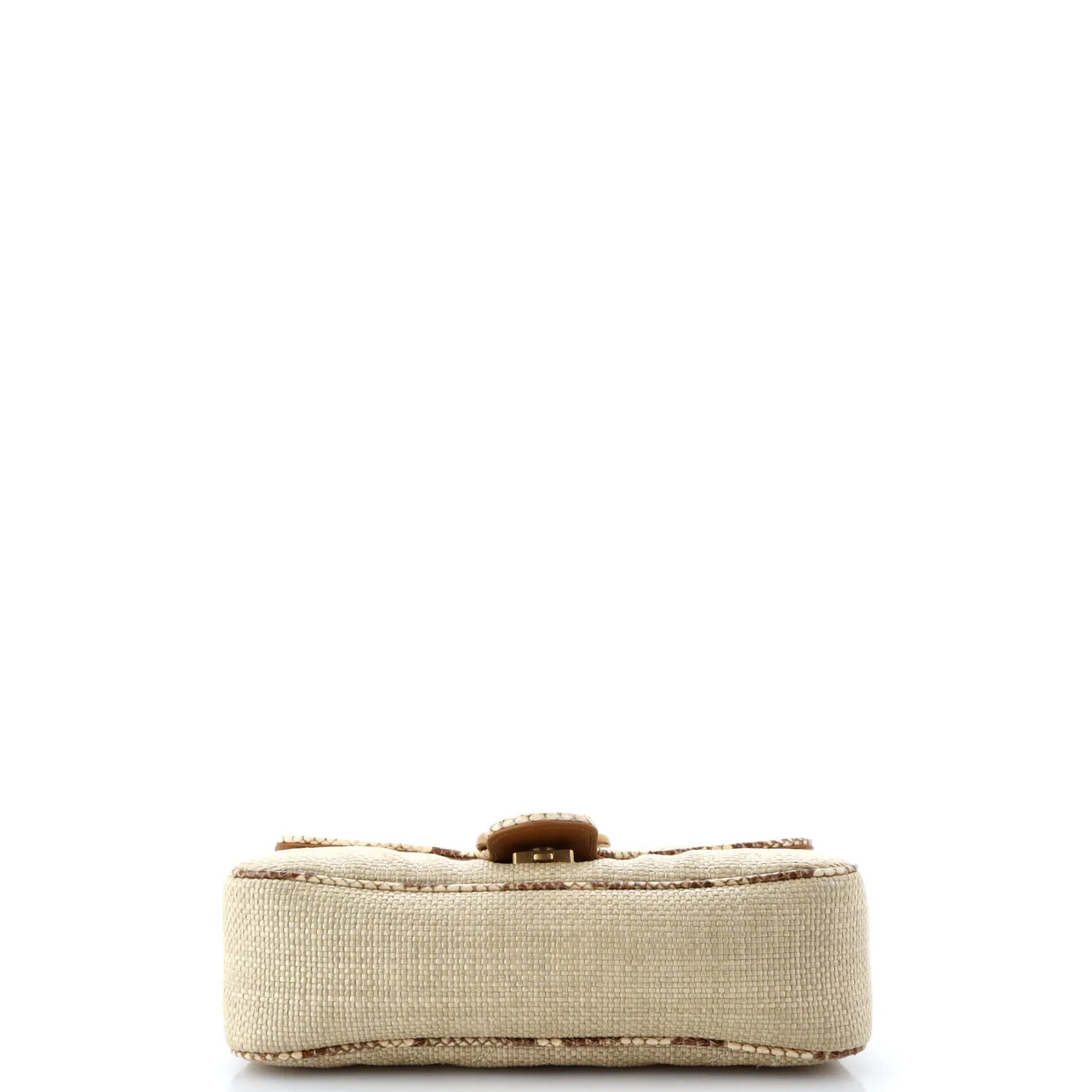 GG Marmont Flap Bag Matelasse Raffia with Snakeskin Small - Deep Luxury