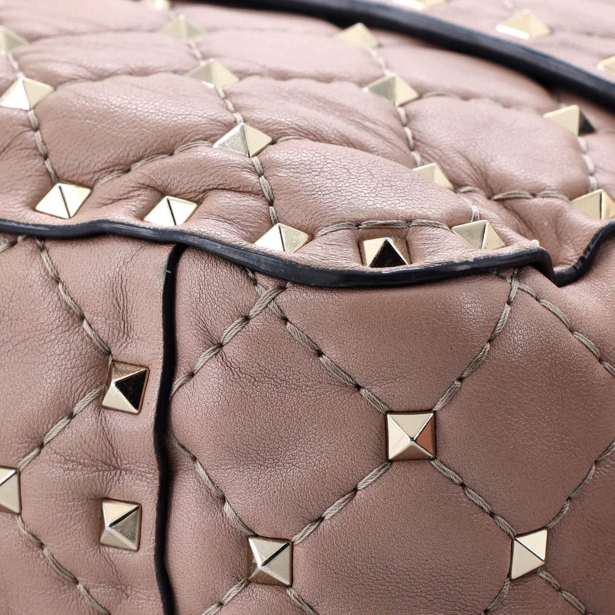 Rockstud Spike Flap Bag Quilted Leather Medium - Deep Luxury