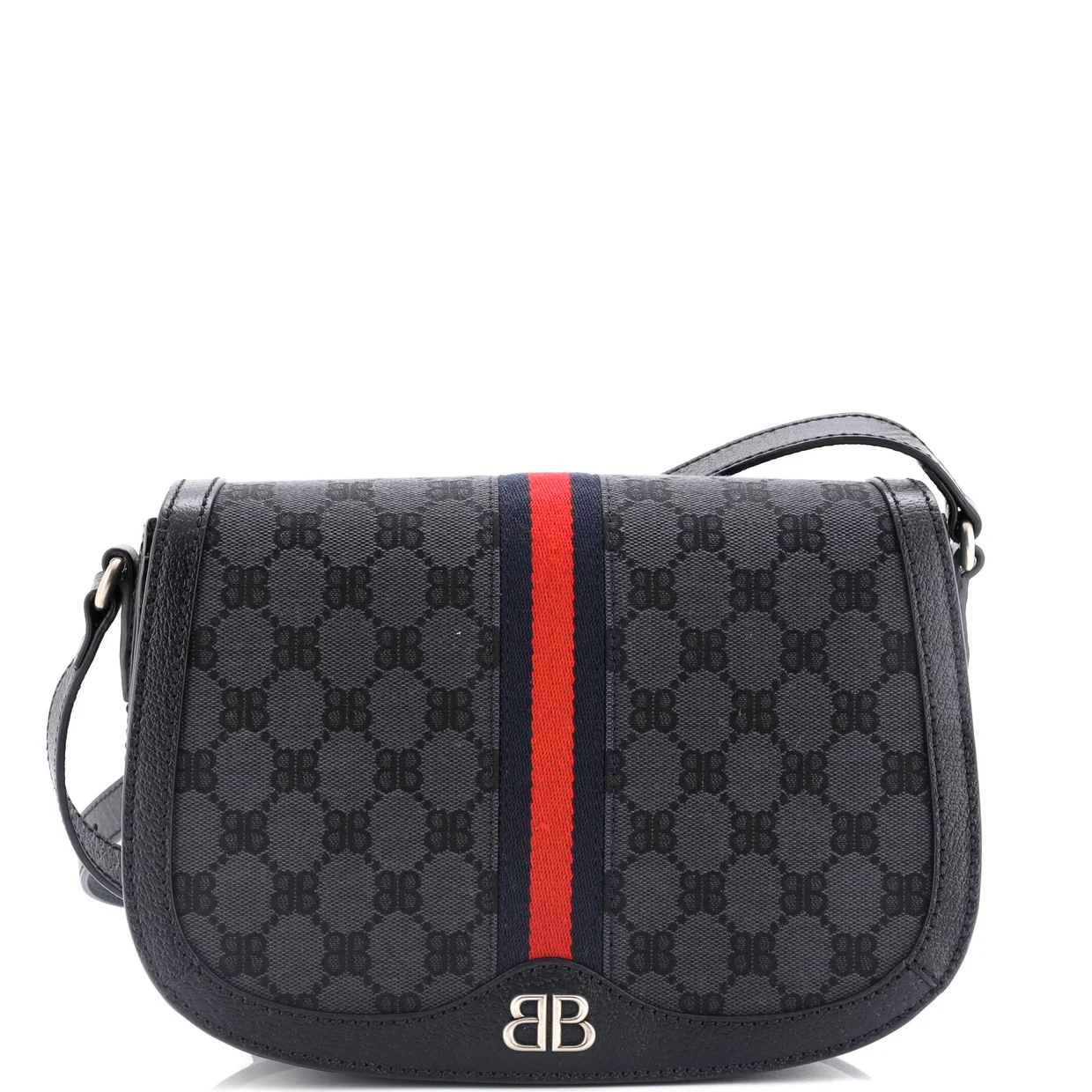 x Balenciaga The Hacker Project Flap Messenger Bag BB Coated Canvas Medium - Deep Luxury