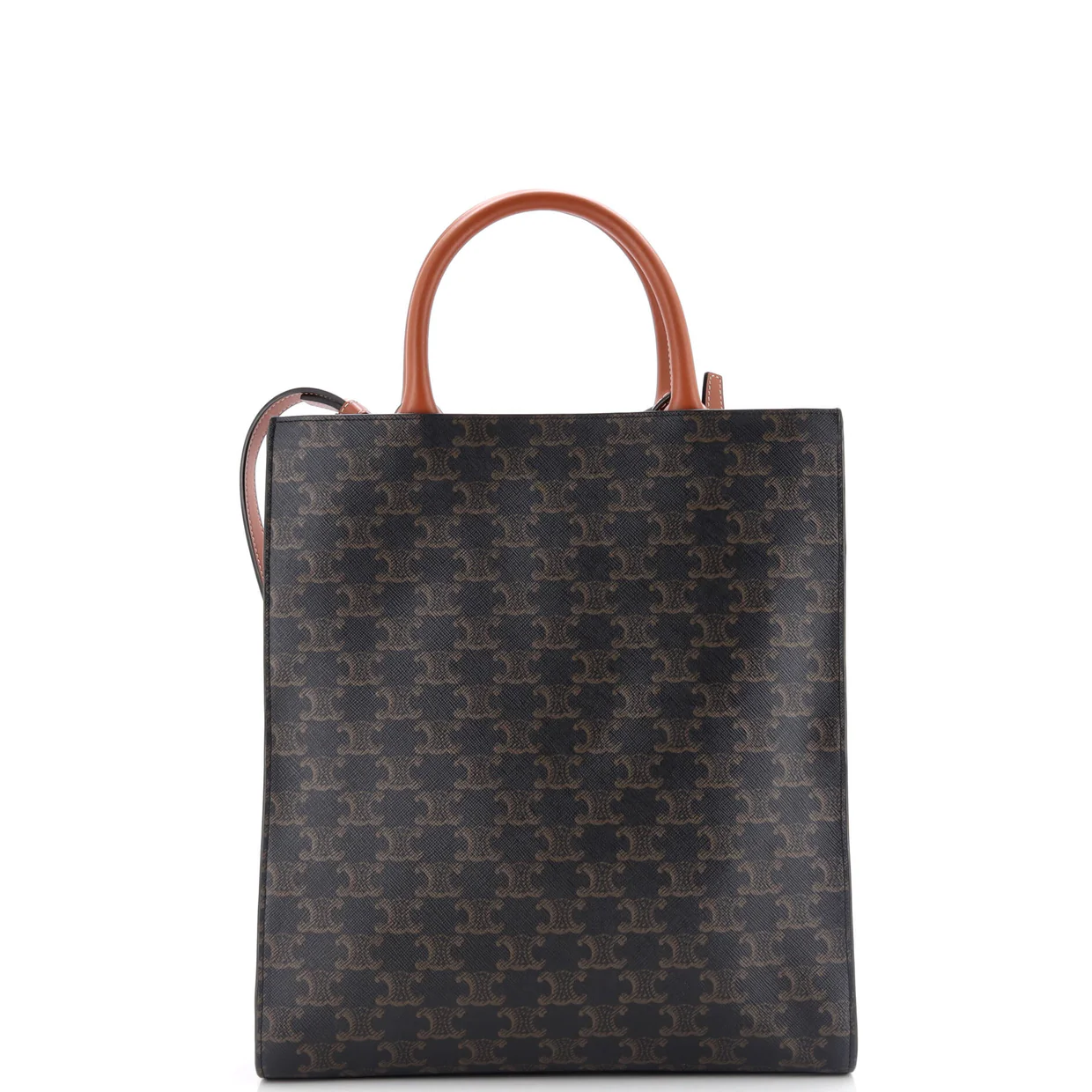 Vertical Cabas Tote Triomphe Coated Canvas Small - Deep Luxury