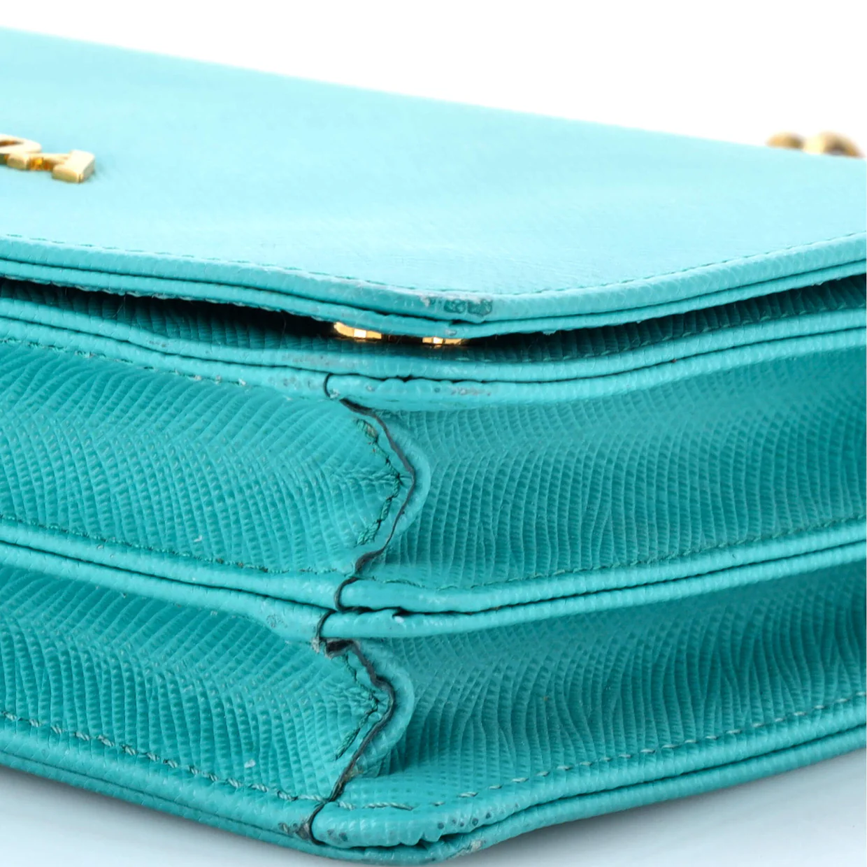 Chain Wallet Crossbody Saffiano Leather - Deep Luxury
