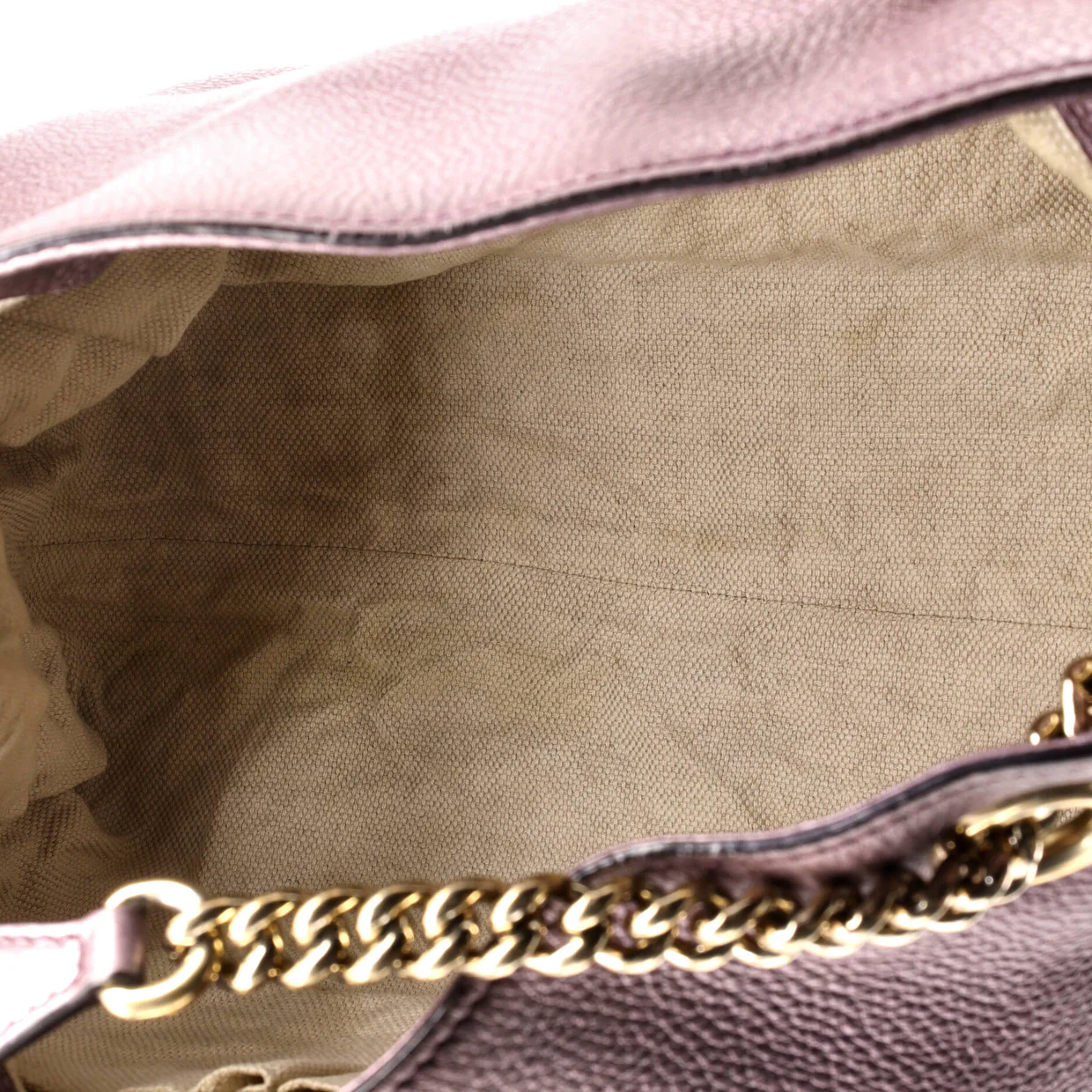 Soho Chain Strap Shoulder Bag Leather Medium - Deep Luxury