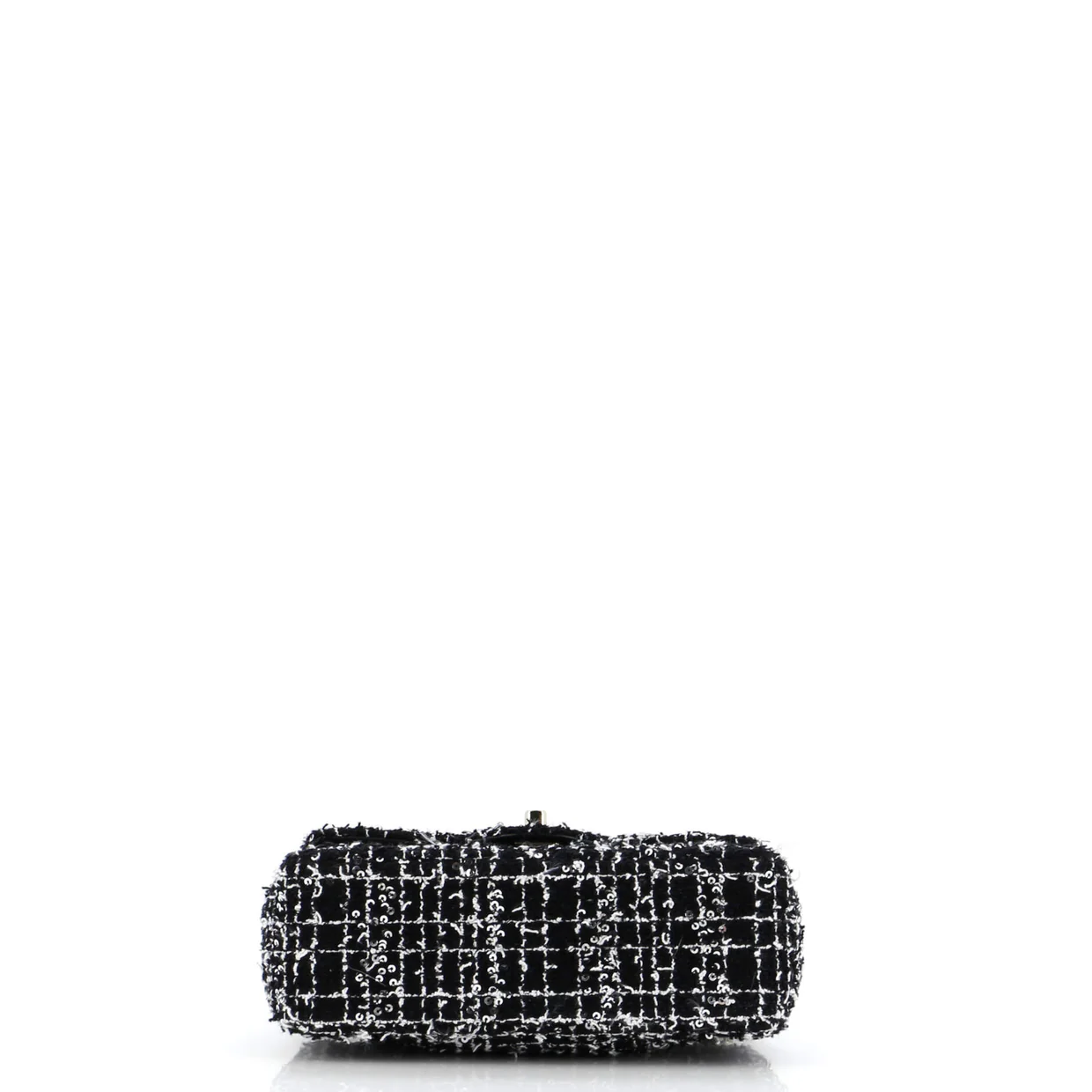 Classic Single Flap Top Handle Bag Quilted Tweed with Sequins Mini - Deep Luxury