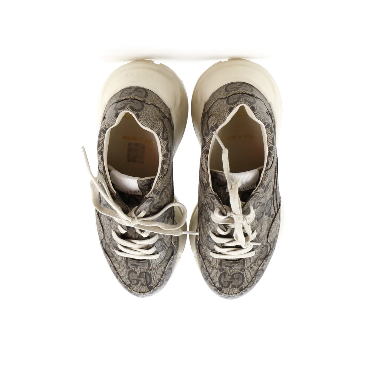 Rhyton Sneakers Jumbo GG Coated Canvas - Deep Luxury