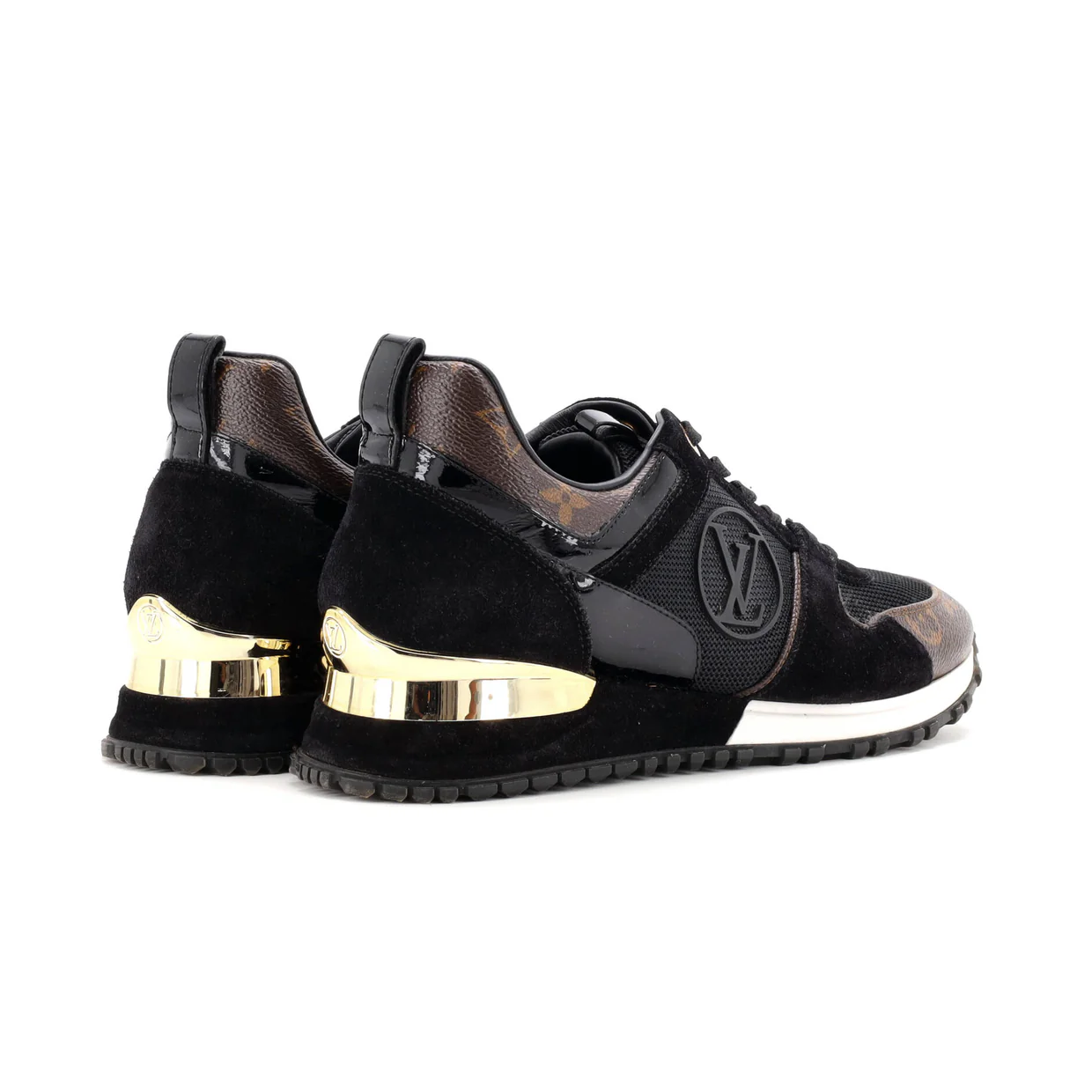 Women's Run Away Sneakers Mesh with Monogram Canvas and Suede - Deep Luxury