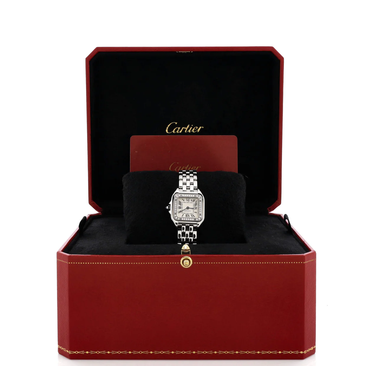 Panthere de Cartier Quartz Watch Stainless Steel with Diamond Bezel 22 - Deep Luxury