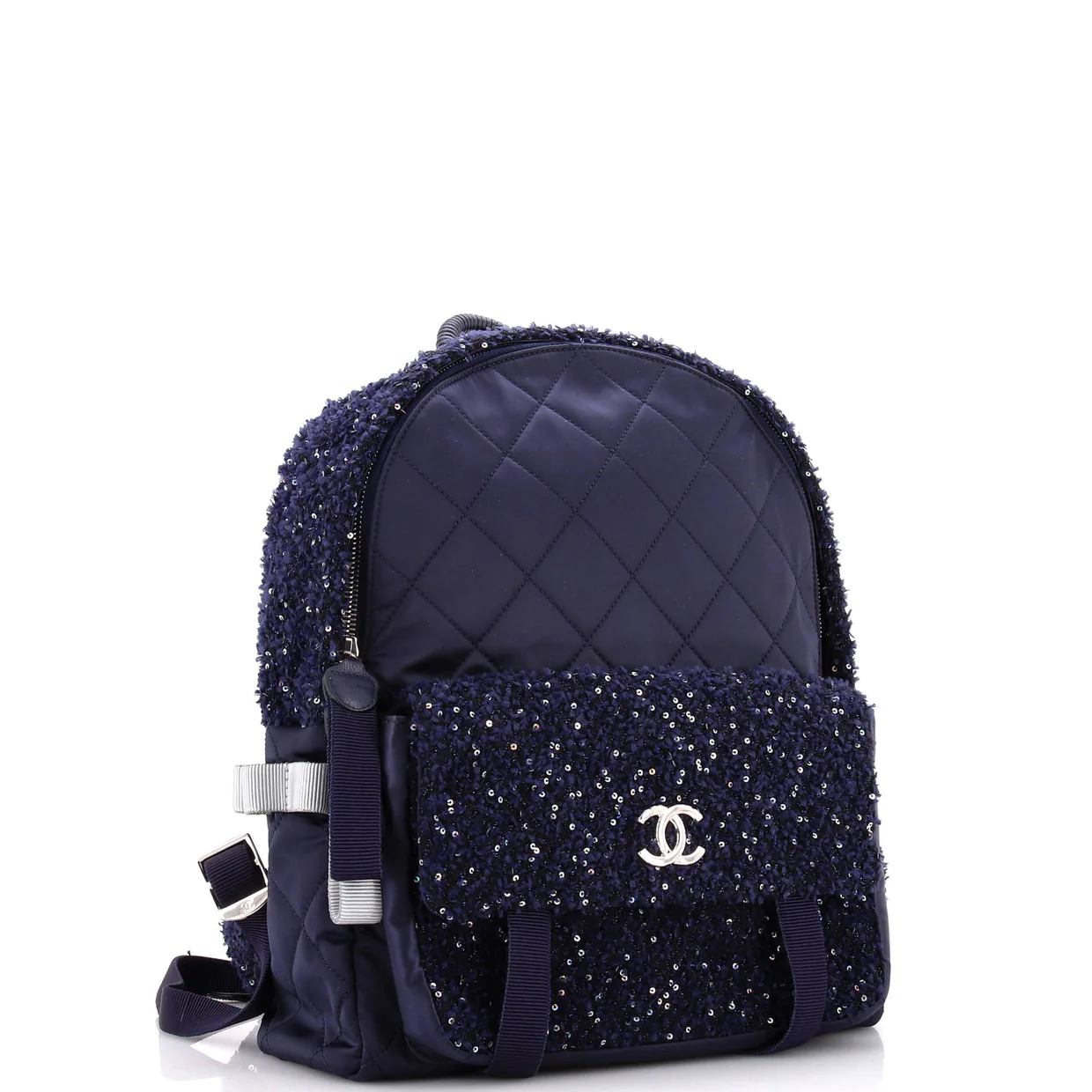 Astronaut Essentials Backpack Quilted Nylon with Tweed Medium - Deep Luxury