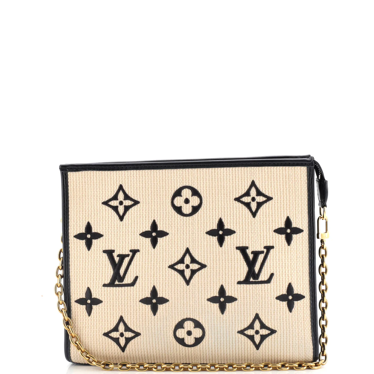 Toiletry Pouch on Chain Monogram Raffia - Deep Luxury