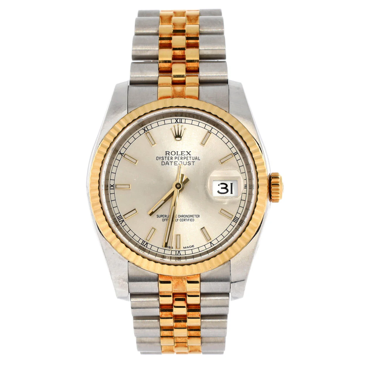 Oyster Perpetual Datejust Automatic Watch Stainless Steel and Yellow Gold 36 - Deep Luxury