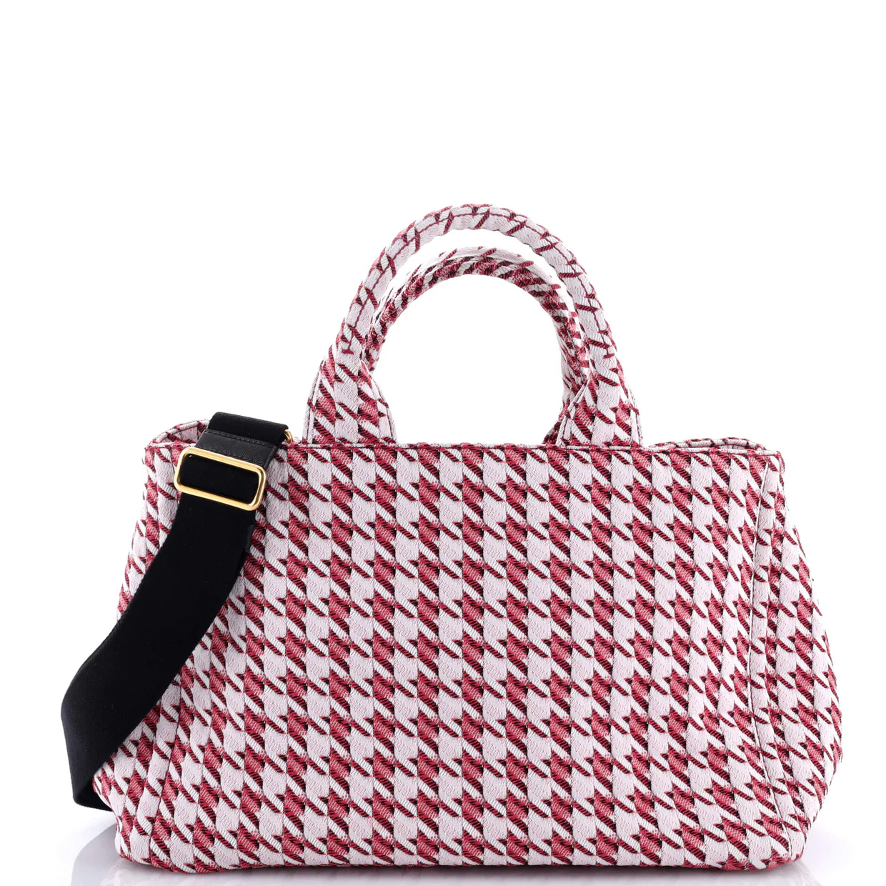 Canapa Tote Houndstooth Printed Canvas Large - Deep Luxury
