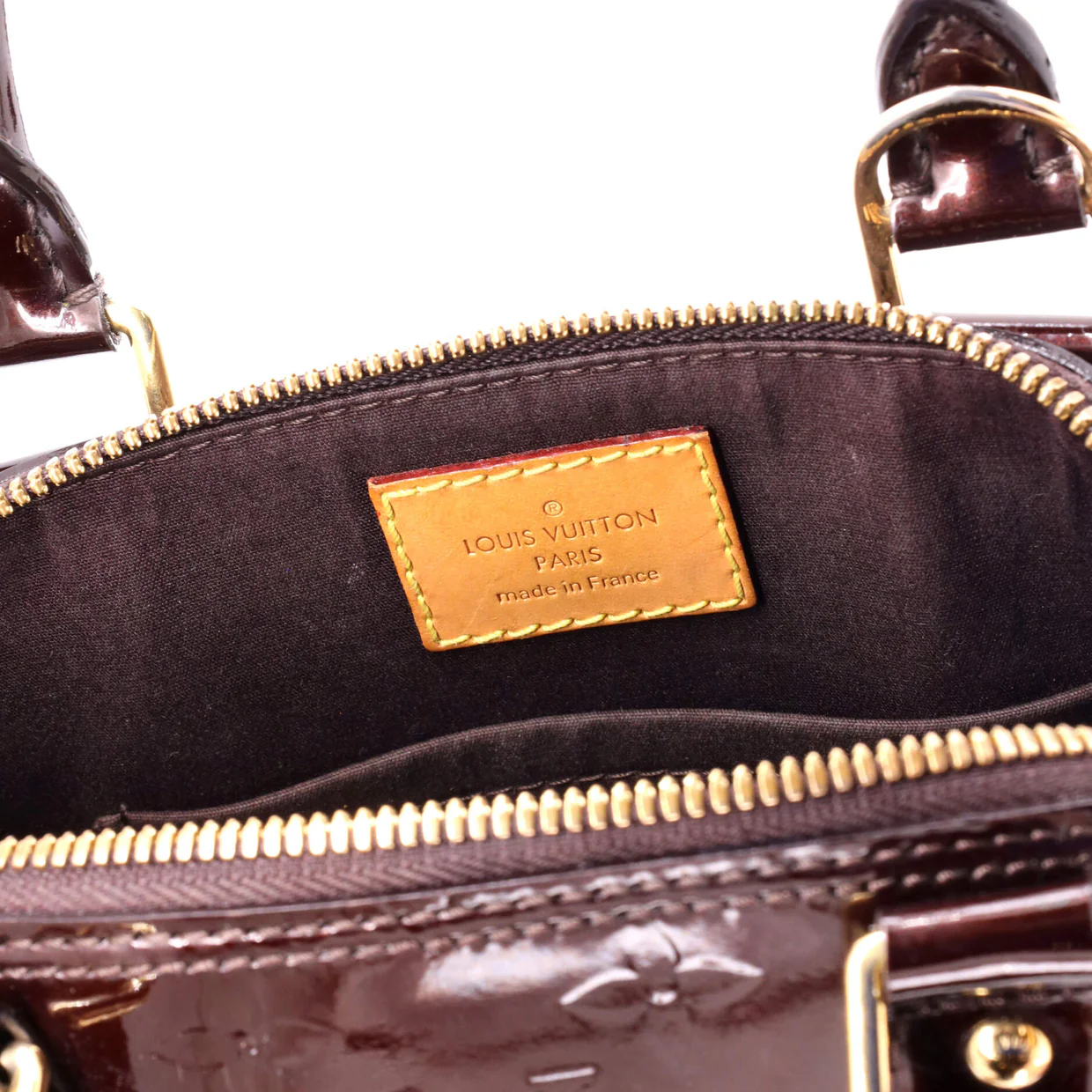 Alma Handbag Monogram Vernis BB - Deep Luxury