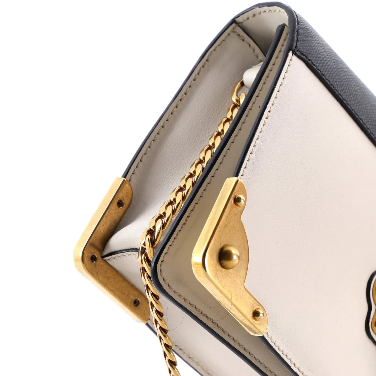 Cahier Chain Clutch City Calf and Saffiano - Deep Luxury