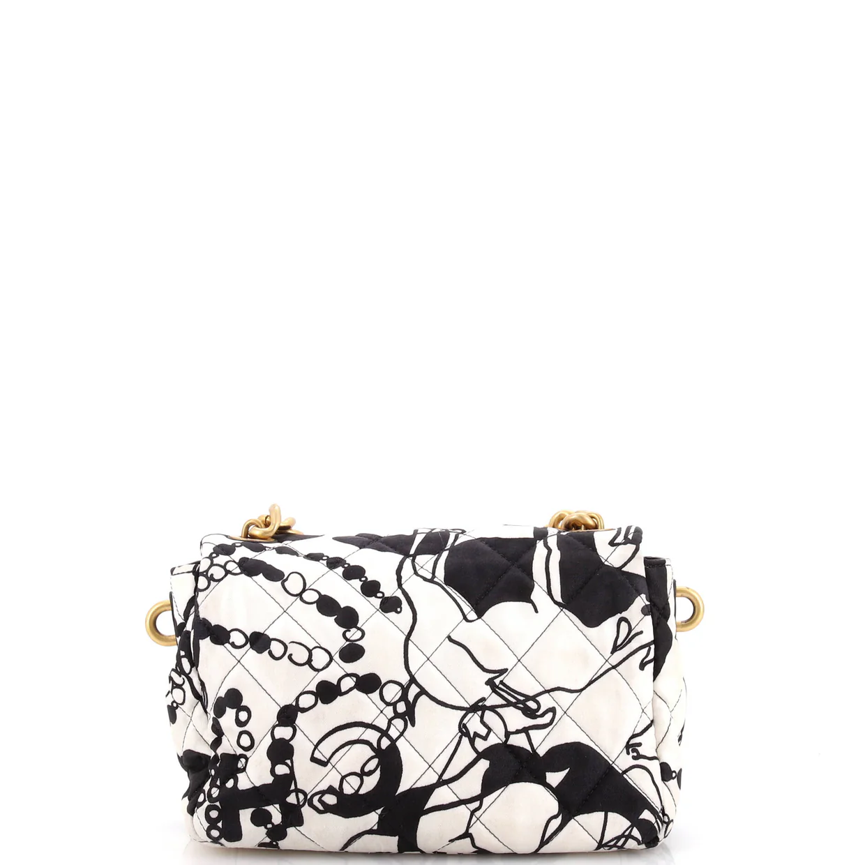 Deer Coco Flap Bag Quilted Printed Canvas Mini - Deep Luxury
