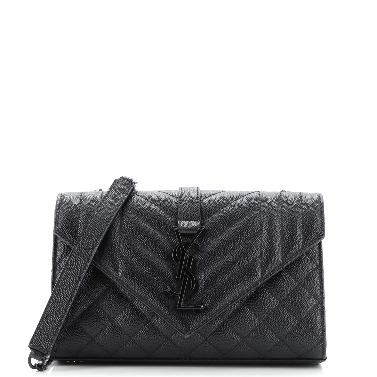 Classic Monogram Envelope Satchel Mixed Matelasse Leather Small - Deep Luxury