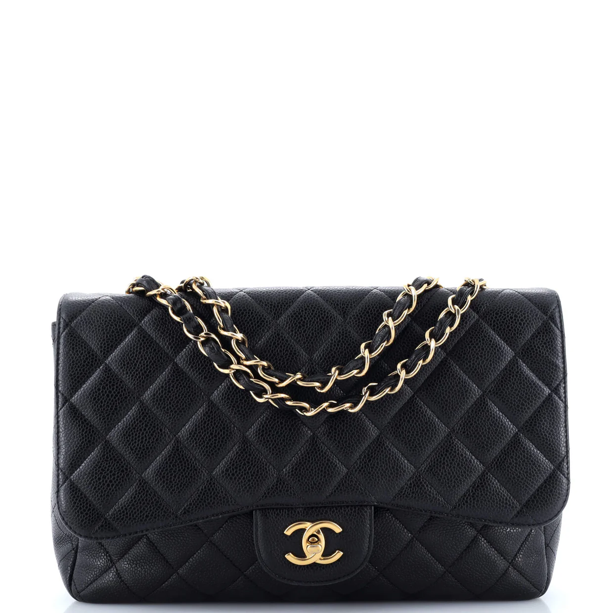 Classic Single Flap Bag Quilted Caviar Jumbo - Deep Luxury