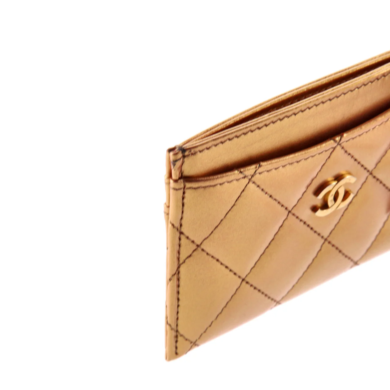 Classic Card Holder Quilted Iridescent Lambskin - Deep Luxury
