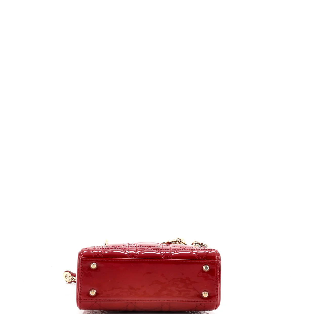 Lady Dior Chain Bag Cannage Quilt Patent Mini - Deep Luxury