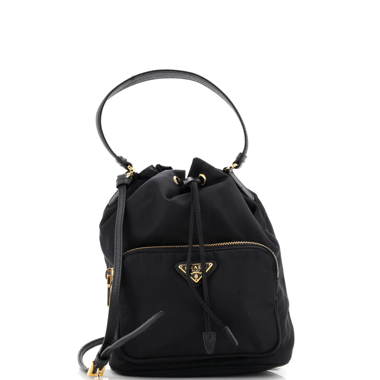 Drawstring Bucket Bag Tessuto Small - Deep Luxury