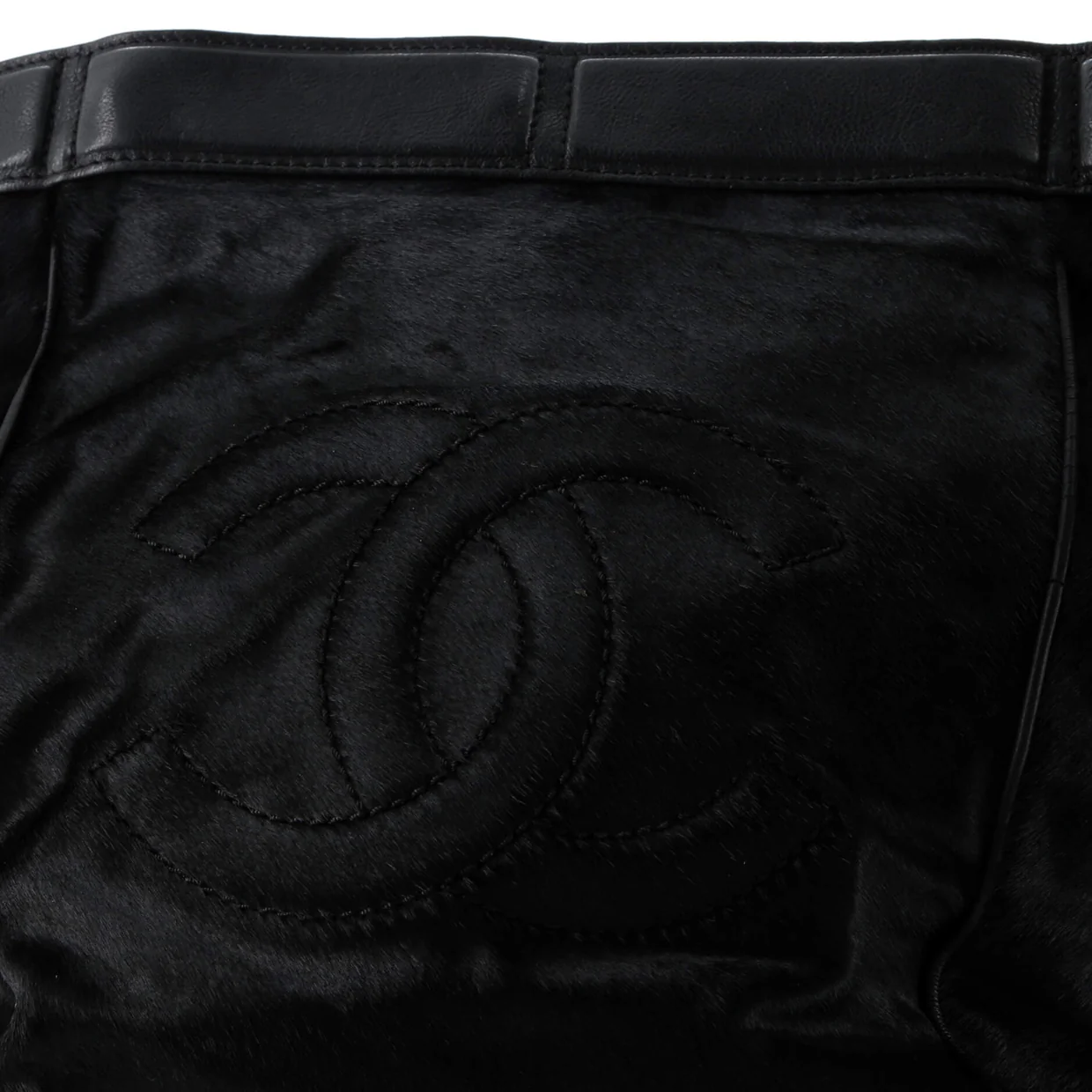 CC Chain Tote Pony Hair with Leather Large - Deep Luxury