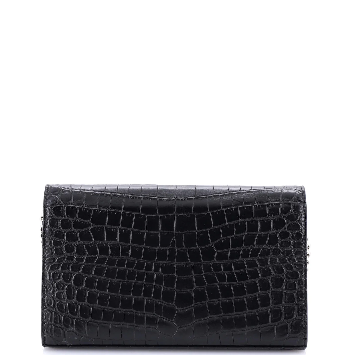 Classic Monogram Wallet on Chain Crocodile Embossed Leather - Deep Luxury