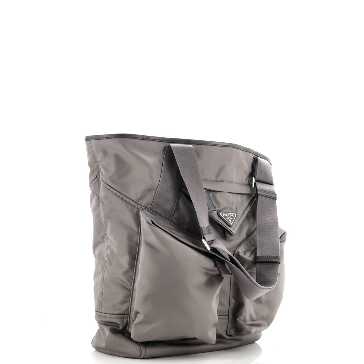 Triangle Logo Multi-Pocket Open Tote Re-Nylon - Deep Luxury