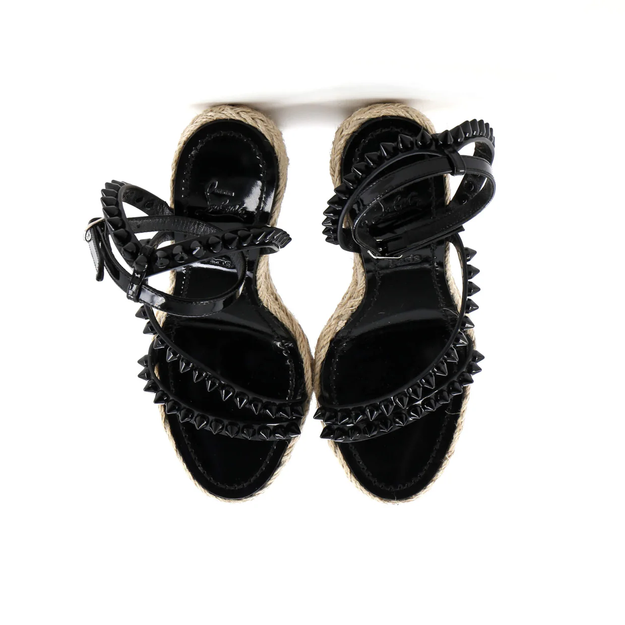 Women's Mafaldina Zeppa Espadrille Platform Sandals Spiked Patent 120 - Deep Luxury