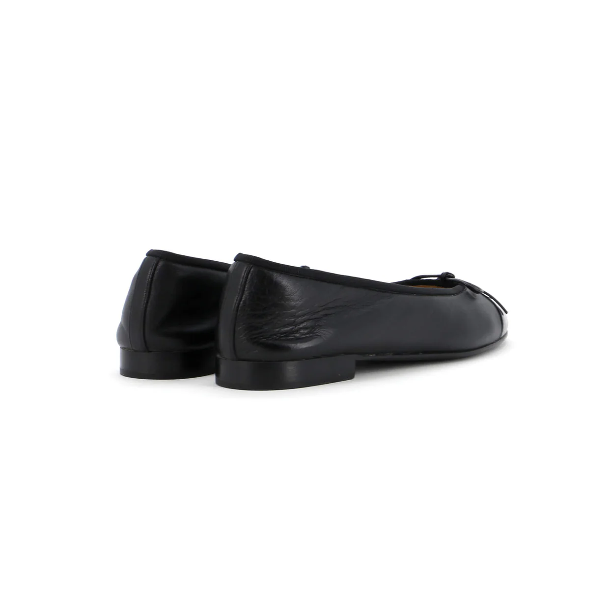 Women's CC Cap Toe Bow Ballerina Flats Leather and Patent - Deep Luxury