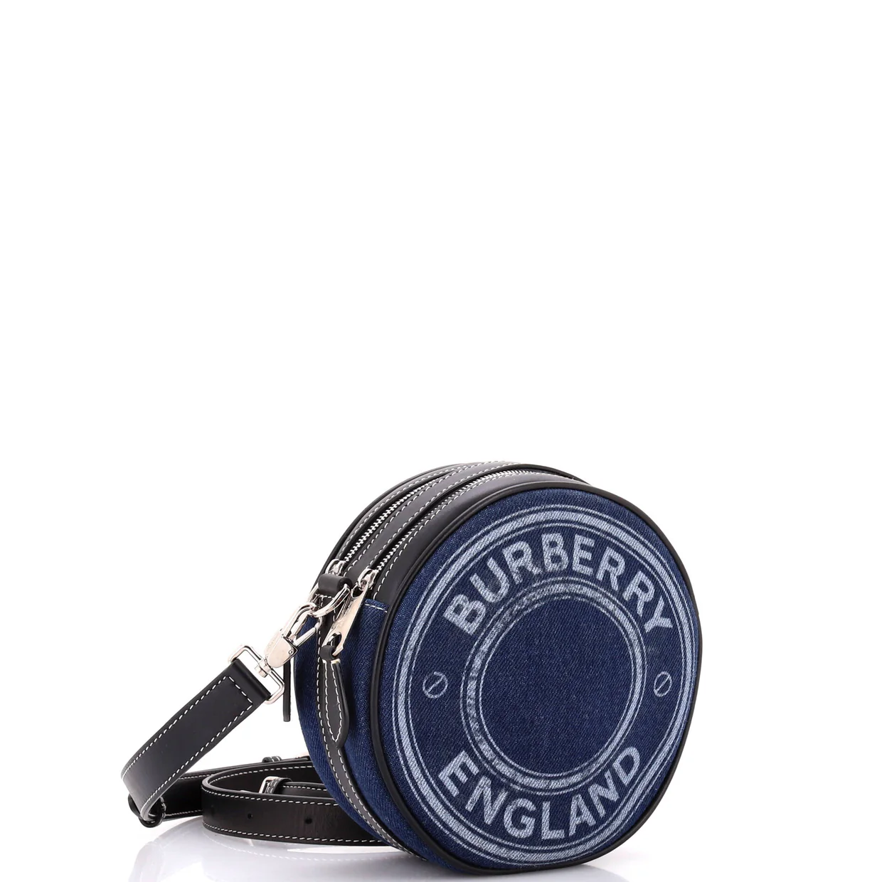 Louise Round Bag Denim with Leather - Deep Luxury