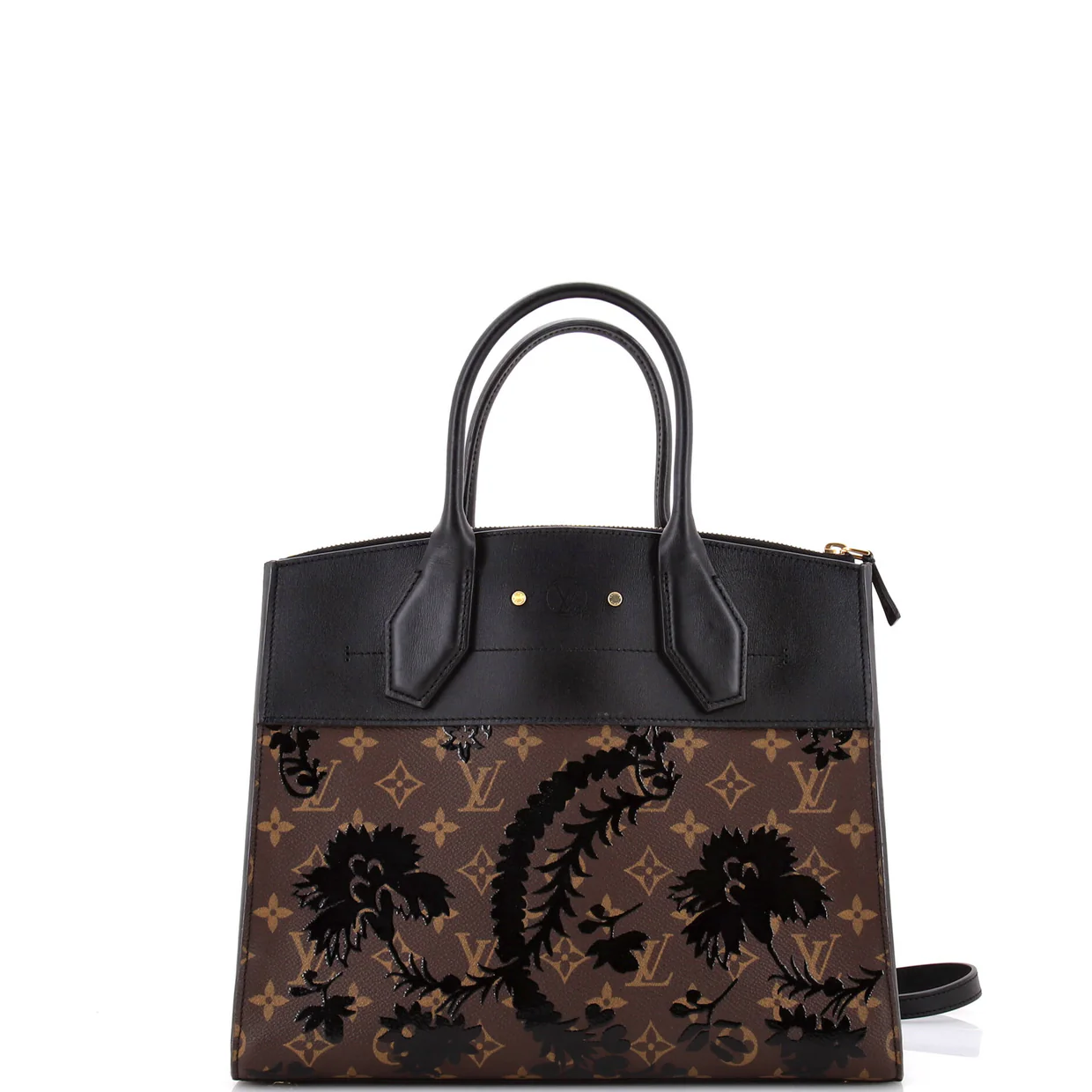 City Steamer Handbag Limited Edition Blossom Monogram Canvas and Leather MM - Deep Luxury