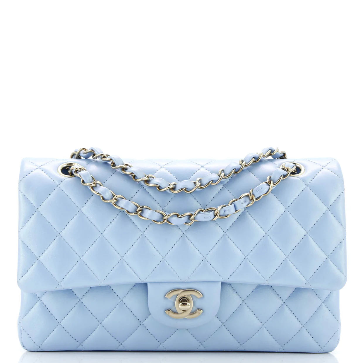 Classic Double Flap Bag Quilted Iridescent Lambskin Medium - Deep Luxury